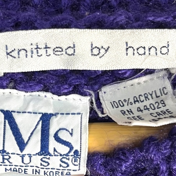 4 for $20 SALE! Kidcore Vintage 80s Hand Knitted Sweater Vest, Pink/Blue, M/L - Picture 4 of 7